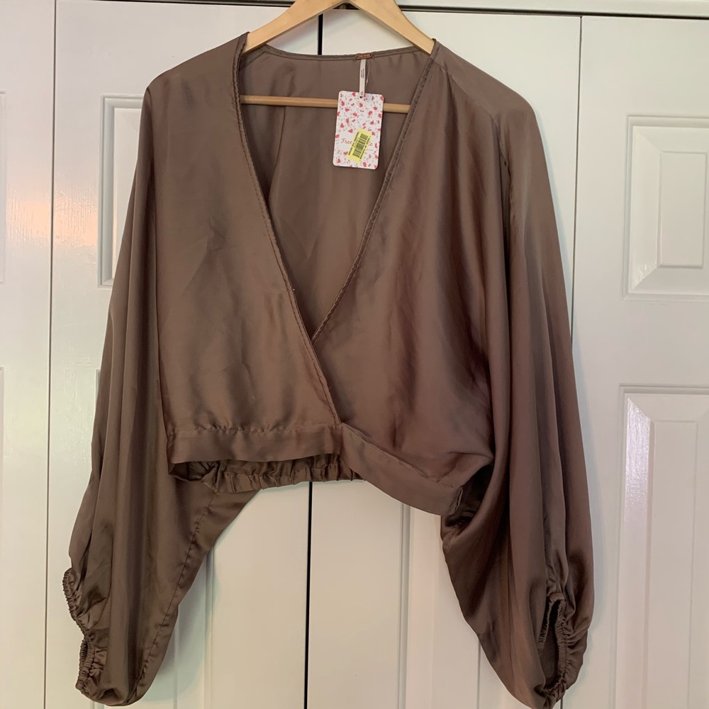 Free People, Brand New, Puff Sleeve, Crop Top